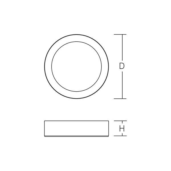 TOLEDO FLAT round, 7,7 W, 780 lm, 830, white, on/off Surface mounted d image 4
