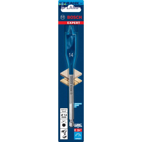 EXPERT Self Cut Speed Spade Drill Bit 14 x 152 mm image 2