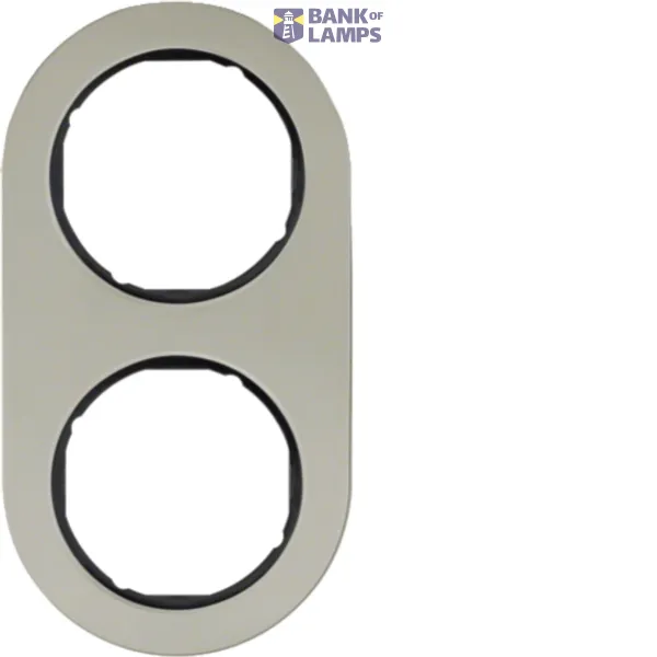 Double frame, R.Classic series, brushed stainless steel; support material: black plastic image 1