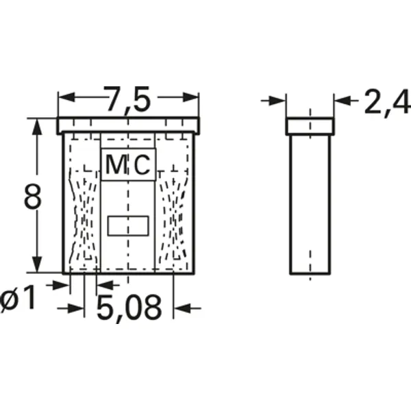 Jumper, pitch 5.08 mm, 10 A, gold-plated, blue, 24.0054-23 image 1