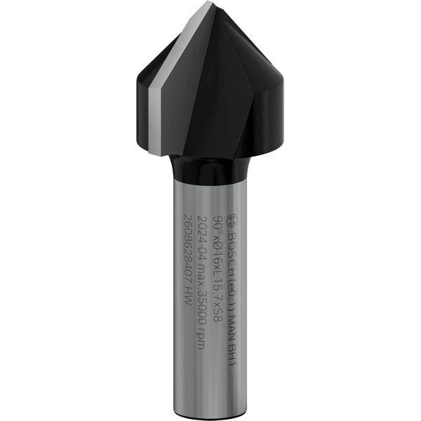 V-groove bit, 8 mm, D1 16 mm, L 16 mm, G 45 mm, 90° image 1