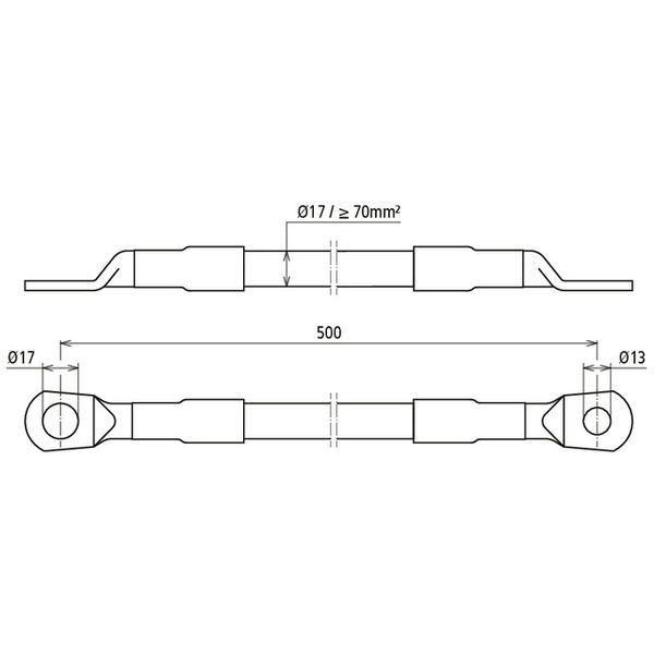 Steel rope earthing connector, cable lug on both ends D 13/17mm L 500m image 2