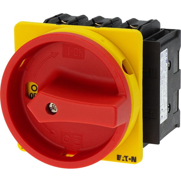 P3-63/EA/SVB/2HI11 Main switch, P3, 63 A, flush mounting, 3 pole, 2 N/O, 2 N/C, Emergency switching off function, With red rotary handle and yellow locking ring image 11