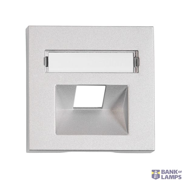 Cover for RJ45 UAE outlet, labelling window, 1-Port, silver image 1