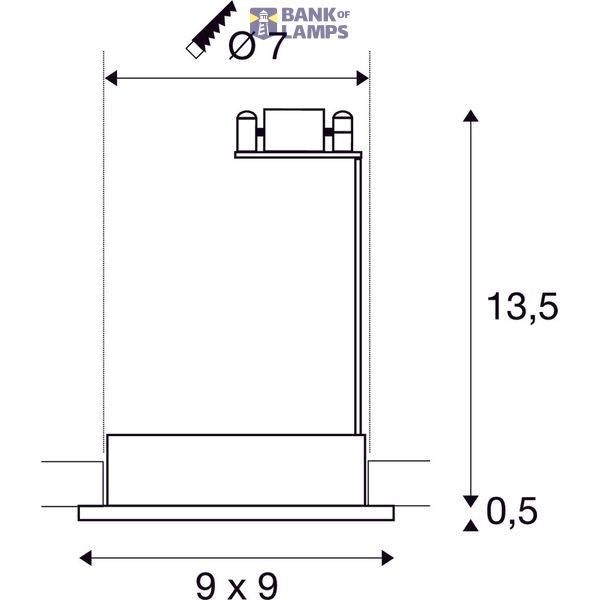DOLIX OUT MR16 SQUARE downlight, titanium, max. 35W image 1