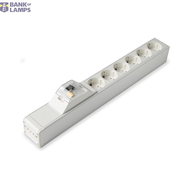 Socket outlet panel EAL60R AL 6S RCCB WHT image 1