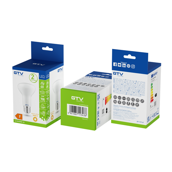 LED Bulb E27, R63, 8 W, 650 lm, 3000K, AC175-240V, 160° image 3