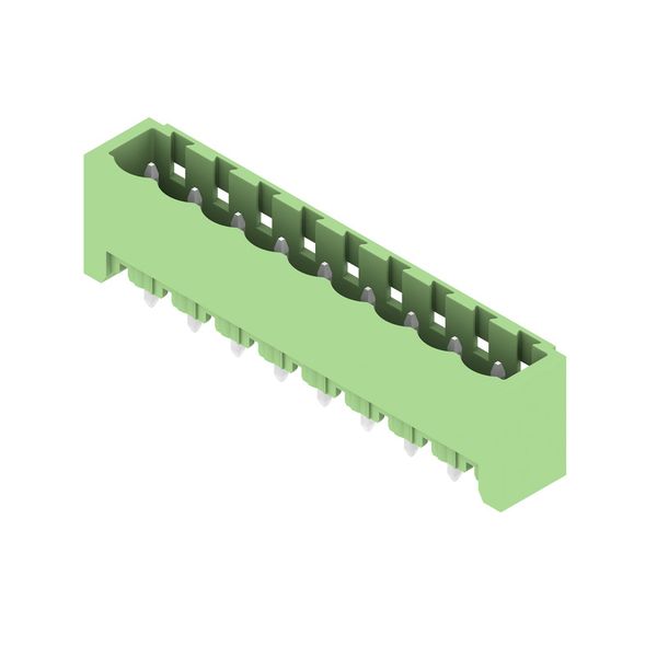 PCB plug-in connector, male header, closed side, THT solder connection, 5.08 mm, Number of poles: 9, 180°, Solder pin length (l): 3.2 mm, tinned, Pale green, Box image 2