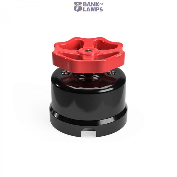 Switch/Diverter in black porcelain with knob image 2
