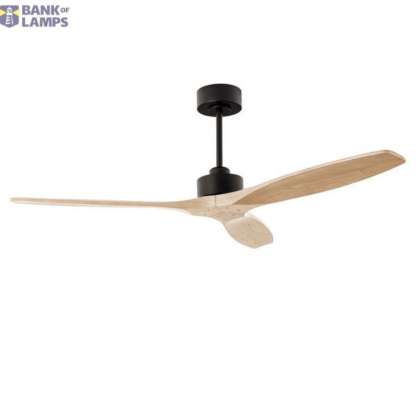 Fan Stem Evo ø1220mm Black with Light Wood Blades Light wood LED image 1