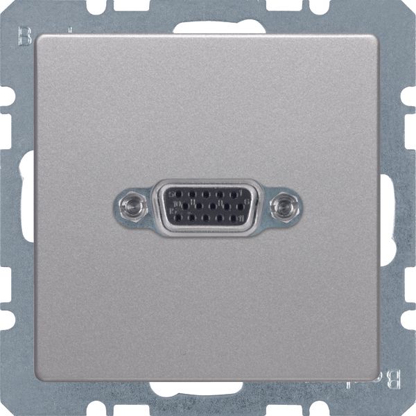 VGA socket outlet with screw-in lift terminals, Q.1/Q.3, alu velvety, image 1