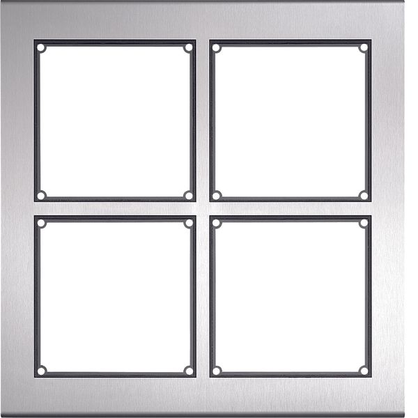 Modesta Frame 4/2 with housing wall-mounted stainless steel matt image 1