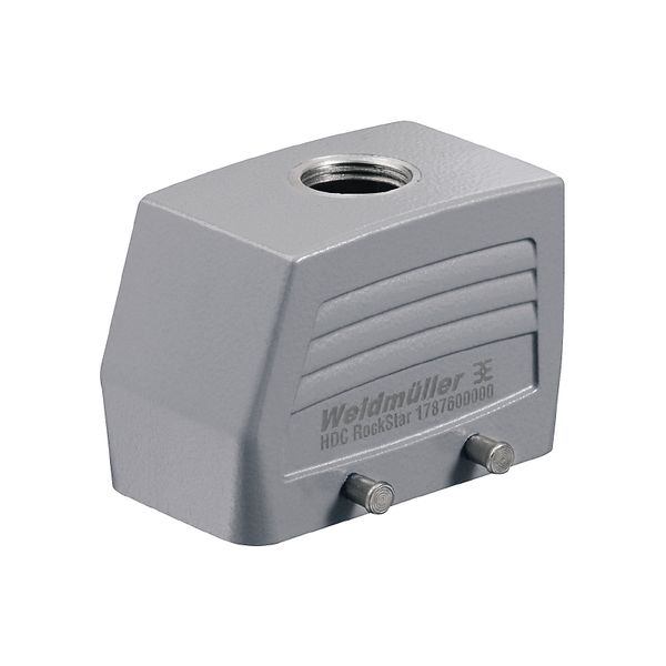 HDC enclosures, Size: 4, Protection degree: IP65, in plugged condition, Cable entry from top, Plug housing, Side-locking clamp on lower side, Standard, Size of cable entries: M 20 image 1