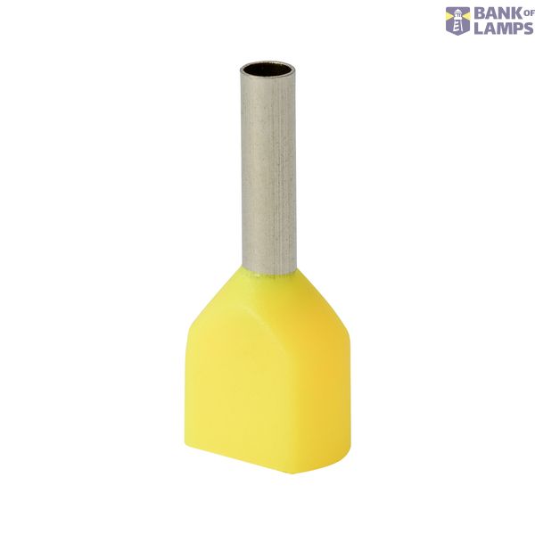 Double insulated sleeve terminal HI 2x0.75/8-zo yellow, Al/Cu image 1