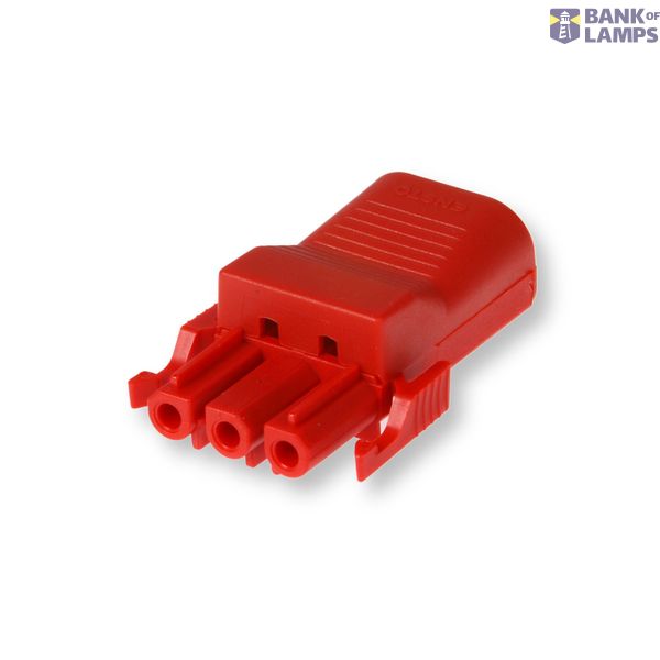 Coupler 3-p socket, str-rel, red image 1