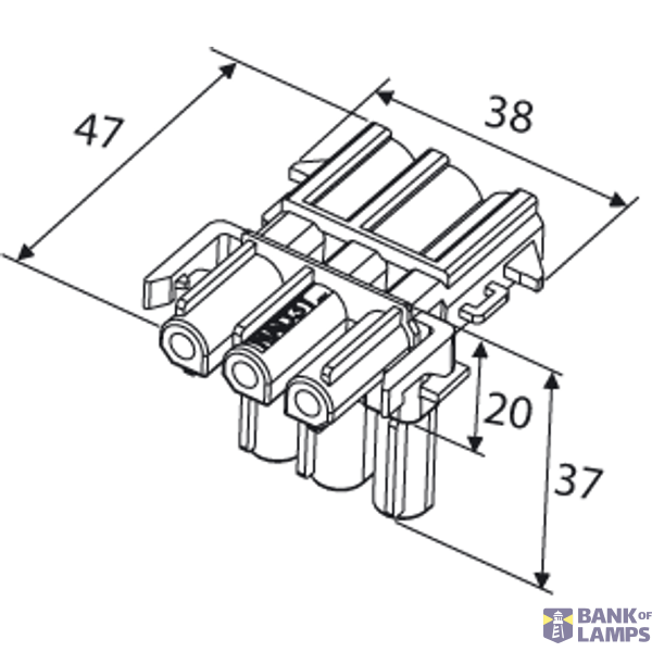 Distribution block 3 phase, 6x1 OUTPUT, BLACK image 5