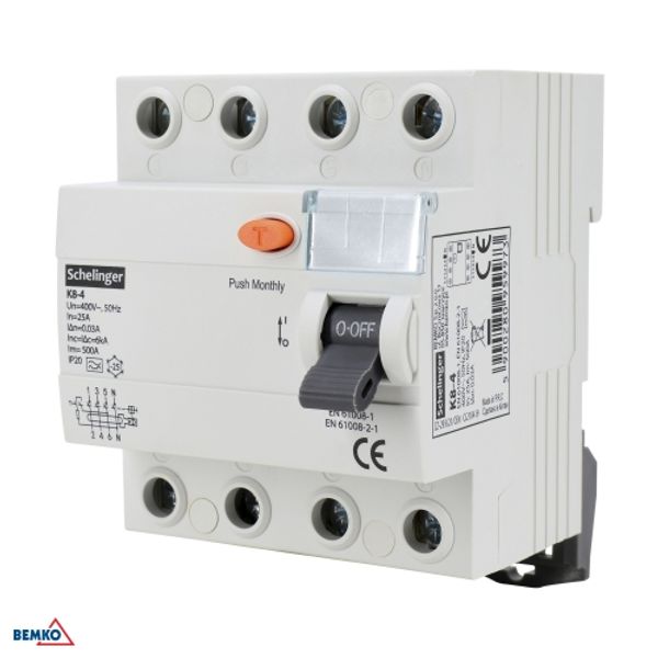 DIFFERENTIAL CURRENT CIRCUIT BREAKER A 4P 63A 30mA SCHELINGER image 1