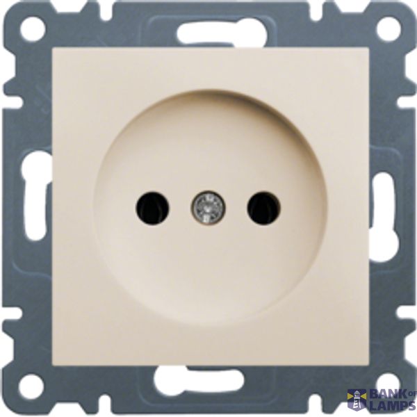 Ungrounded Socket, Cream, Lumina-2 WL1011 Hager image 1