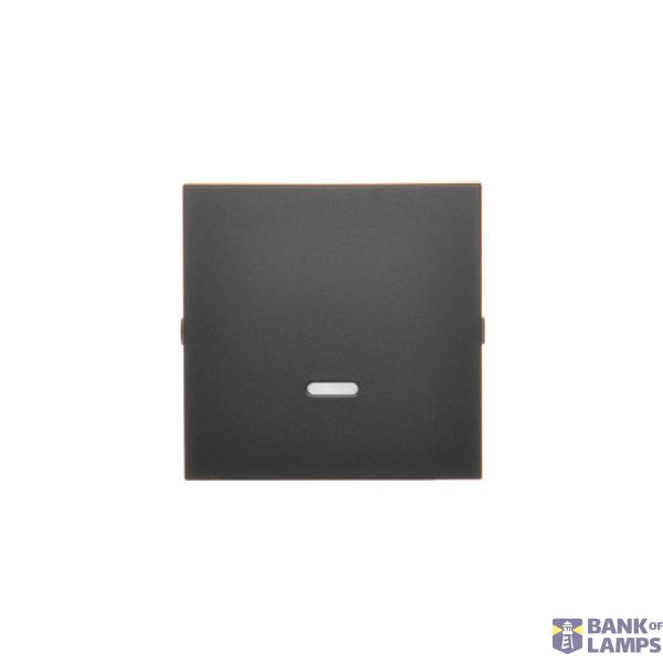 Single button with light indicator box for switches and push buttons, black matt image 1