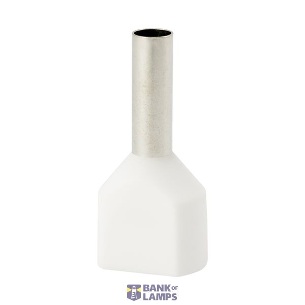 Double insulated sleeve terminal HI 2x2.5/10-bi white, Al/Cu image 1
