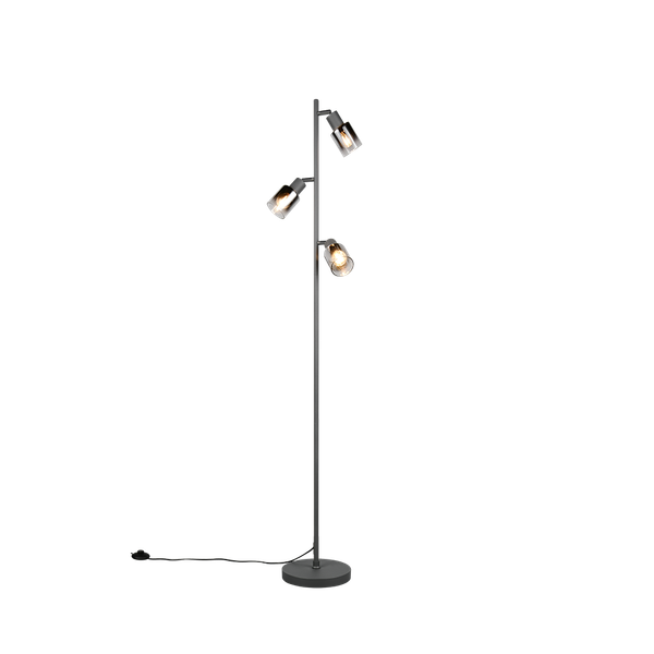 Cadiz floor lamp 3-pc E14 anhracite/chrome plated image 1