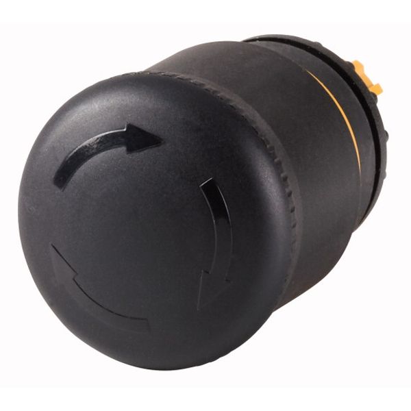 M22S-PVT HALT/STOP-Button, RMQ-Titan, Mushroom-shaped, 38 mm, Non-illuminated, Turn-to-release function, Black, yellow, RAL 9005 image 1