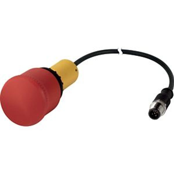 C22-PV-K02-P10 Emergency stop/emergency switching off pushbutton, Mushroom-shaped, 38 mm, Pull-to-release function, 2 NC, Cable (black) with M12A plug, 5 pole, 0.2 m image 5