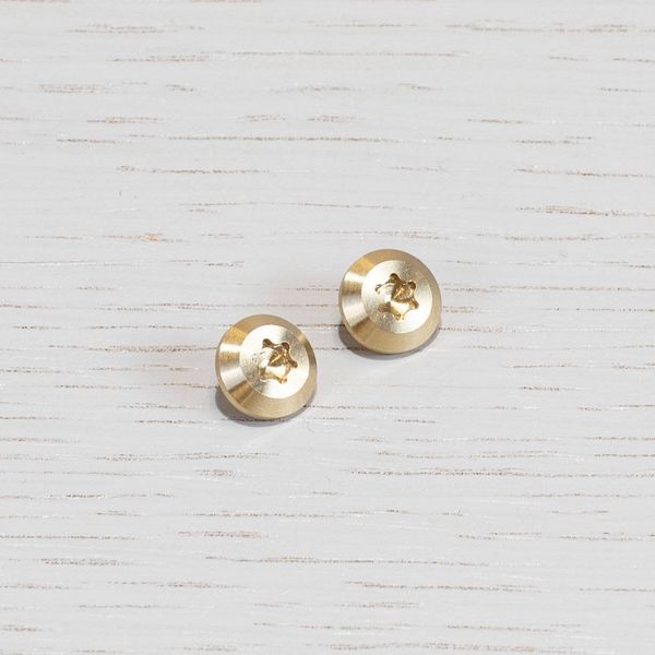 TORX CAP / FURNITURE KNOB PLATE / LINEAR / BRASS image 1