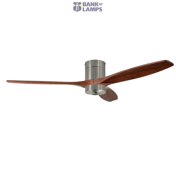 Fan Stem Evo ø1220mm Tube Play Satin Nickel with Dark Wood Blades image 1