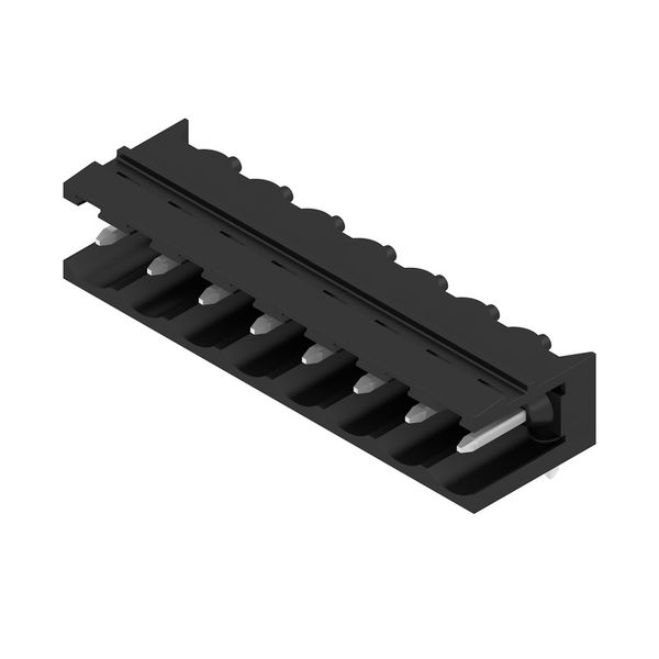 PCB plug-in connector, male header, open side, THT solder connection, 5.08 mm, Number of poles: 8, 90°, Solder pin length (l): 3.2 mm, tinned, black, Box image 2