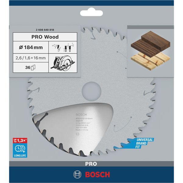 Optiline Wood circular saw blade 184 x 16 x 2,6 mm, 36 image 3