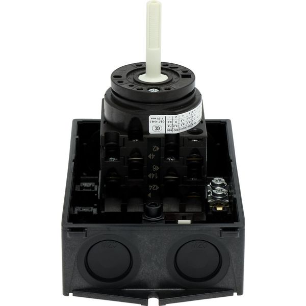 T0-3-15259/I1/SVB Main switch, T0, 20 A, surface mounting, 3 contact unit(s), 3 pole, 2 N/O, Emergency switching off function, With red rotary handle and yellow locking image 14