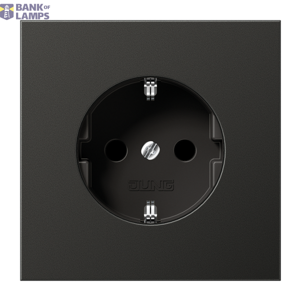 SCHUKO socket, 16 A 250 V ~, painted aluminum, LS series, anthracite image 1