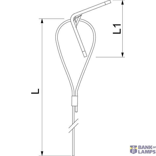 QWT UW 1 1M G Suspension wire with universal angle 1x1000mm image 2
