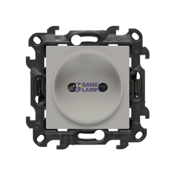 SOON ON SALE, single socket outlet without earthing, with shutters, Push In system, (module), Simon 24, IP20, 16A, cashmere image 1