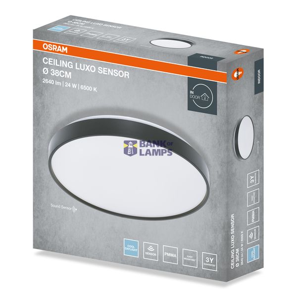 CEILING LUXO SEN 24W 865 IP20 BK OSRAM image 2