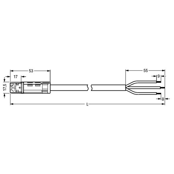 pre-assembled connecting cable Eca Plug/open-ended brown image 4