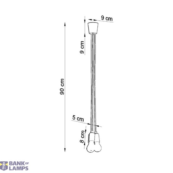 Hanging lamp DIEGO 3 green E27 3x60W IP20 image 3