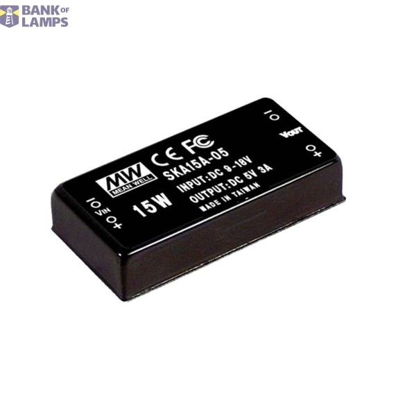 SKA15A-15 DC/DC Converter 9-18V:+15V 1000mA 15W, MEAN WELL image 1