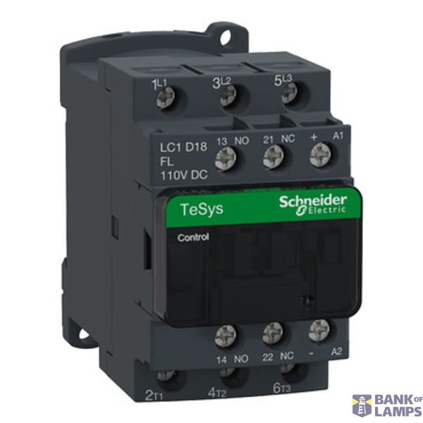Contactor TeSys D LC1D18FL 3P 18A 110VDC Coil image 1
