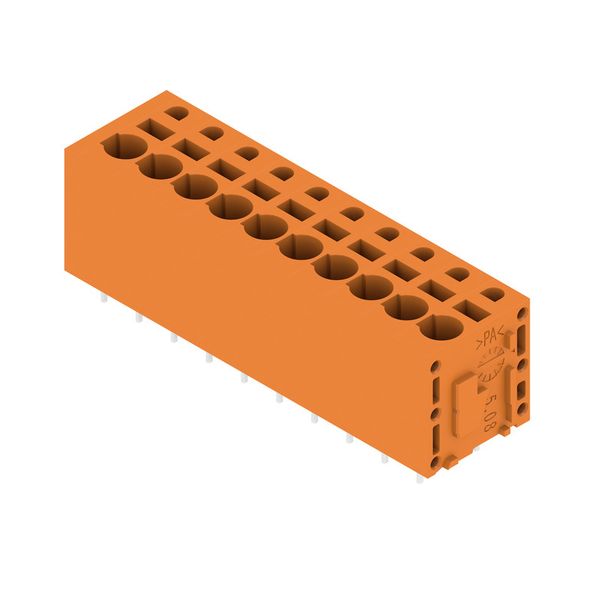 Printed circuit board terminals, 5.08 mm, Number of poles: 10, 180°, Solder pin length (l): 3.5 mm, tinned, orange, PUSH IN without actuator, Clamping range, max. : 2.5 mm², Box image 4