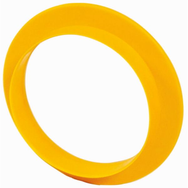 Controlled stop/Emergency switching off label, D = 40mm, with integrated yellow collar image 1