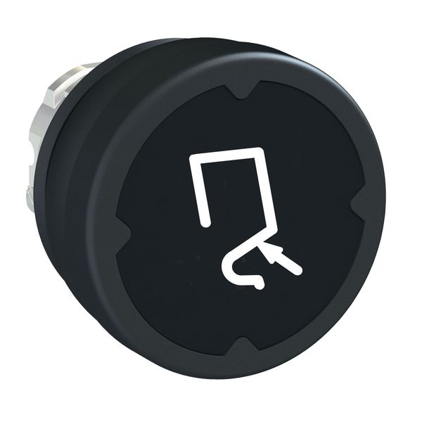 pushbutton head for harsh environment - black - with marking-legend rotated 90° image 1