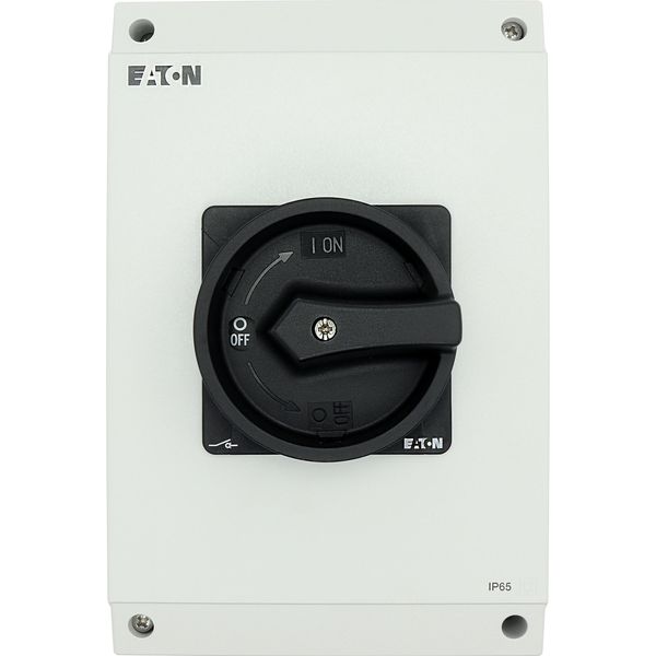 P3-63/I4/SVB-SW/HI11 Main switch, P3, 63 A, surface mounting, 3 pole, 1 N/O, 1 N/C, STOP function, With black rotary handle and locking ring, Lockable in the 0 (Off) posit image 26