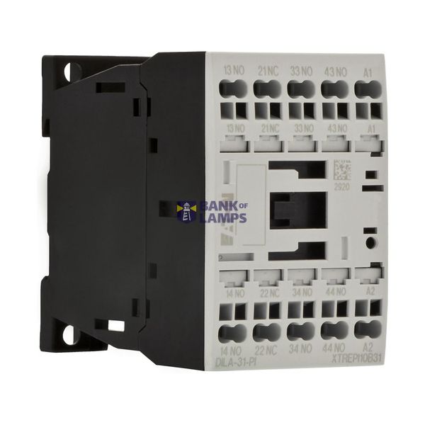 Control relay, 220 V, DC, 3 N/O, 1 N/C, Push in terminals, DIN-rail/sc image 1