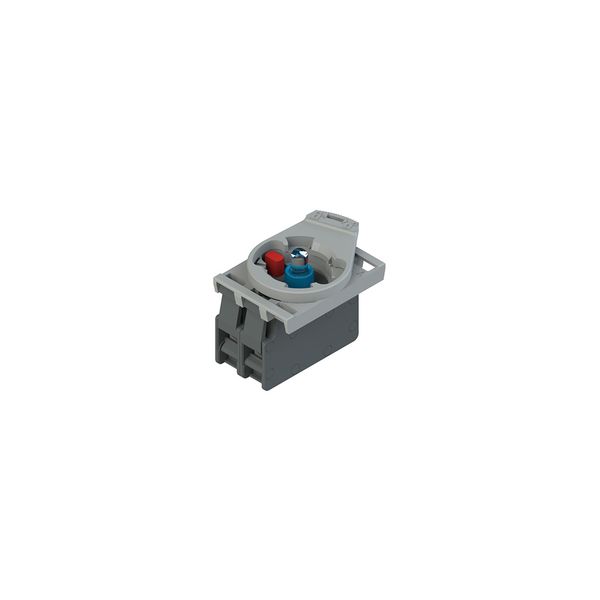 Complete unit with blue LED holder, contact block 1NC and fixing adapter image 1