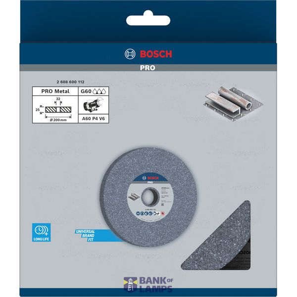 Grinding wheel for double-wheeled bench grinder 200 mm, 32 mm, 60 image 1