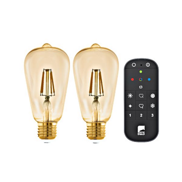 LM-ZIG-E27-A60 4,9W 2200K Dimmbar 2er Set m Fernbedienung image 1