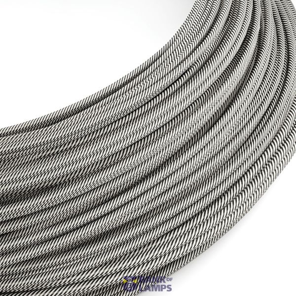 Extra Low Voltage power cable coated in silk effect fabric Vertigo Slate White ERM37 image 1