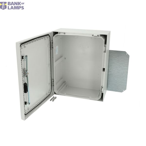 Polycarbonate enclosure, 500x400x210mm, fitted with Mounting plate image 2